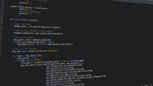 Close-up view of Python code on a computer screen, reflecting software development and programming.